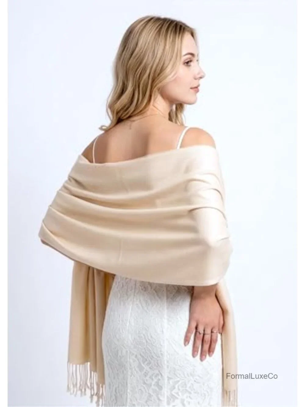 Lightweight Pashmina Scarf – Soft Silky Shawl Wrap for Evening Dresses